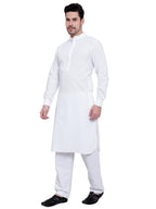 TerraDesi Royal Ivory Mandarin Collar Cotton Kurta Pajama Set
