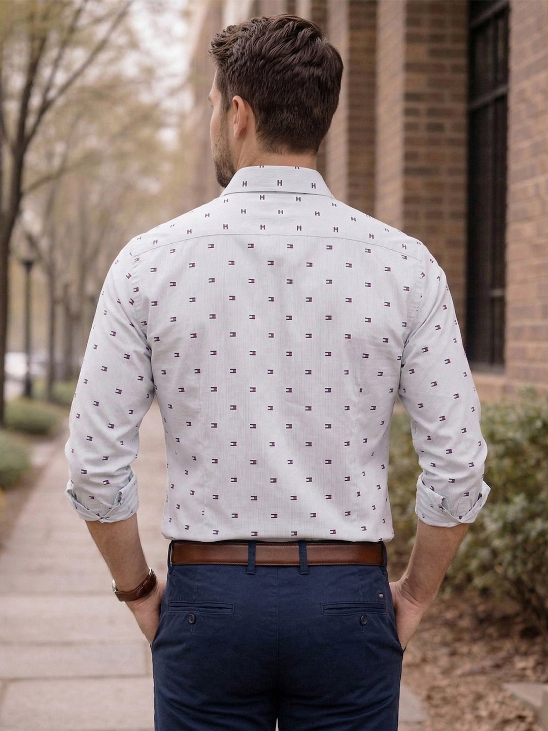 TerraDesi Urban Crest Printed Cotton Shirt for Men