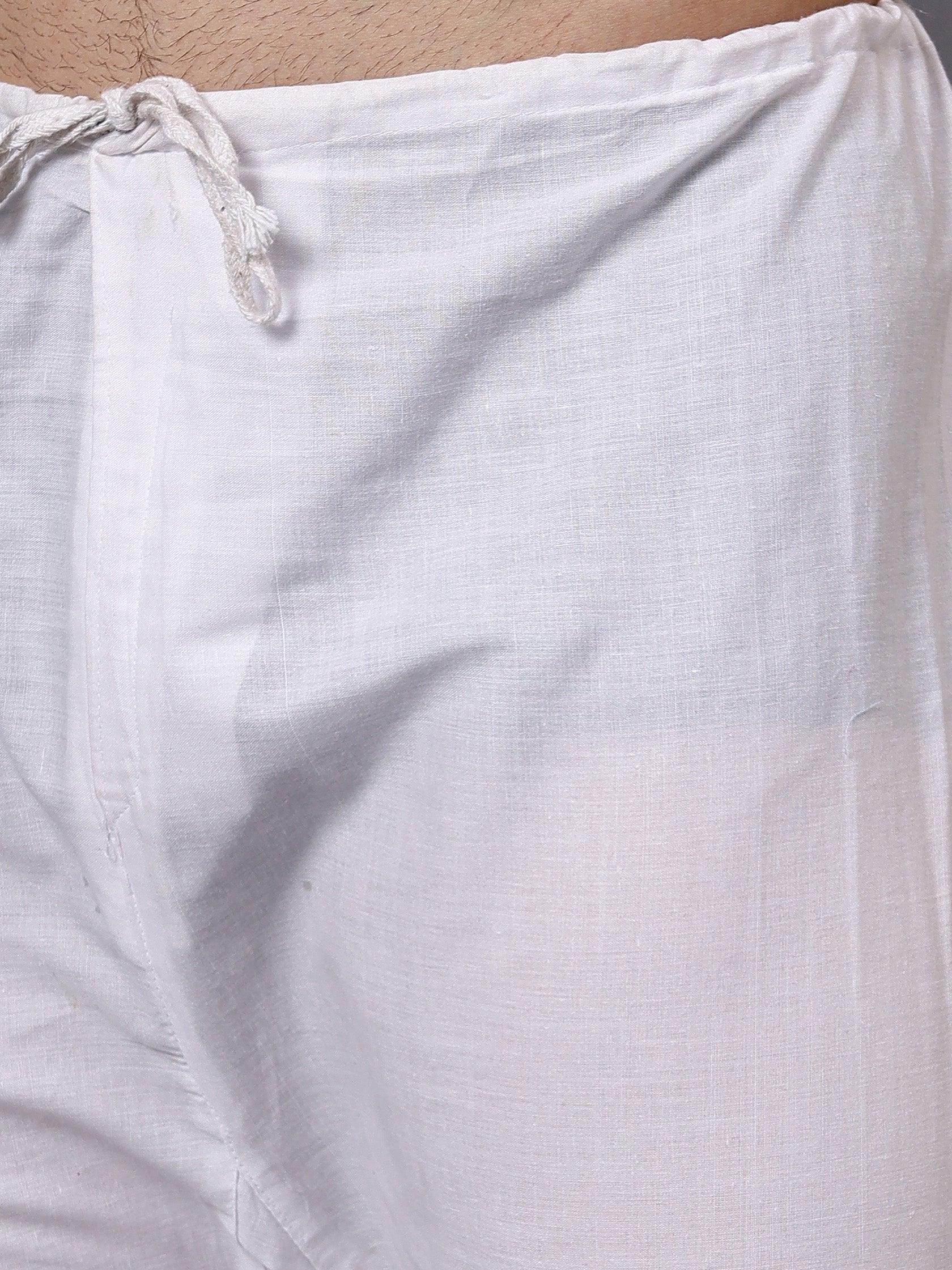TerraDesi Classic Comfort White Drawstring Ethnic Pajama