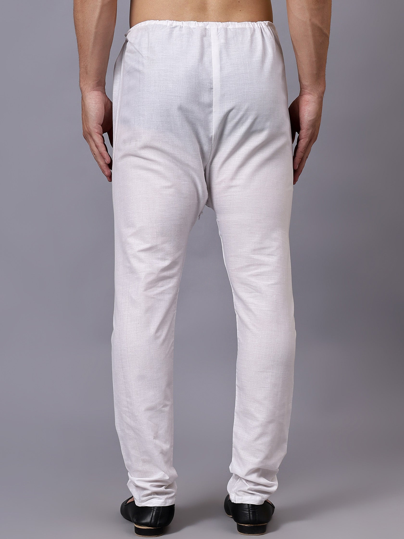 TerraDesi Classic Comfort White Drawstring Ethnic Pajama
