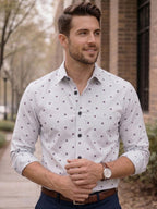 TerraDesi Urban Crest Printed Cotton Shirt for Men