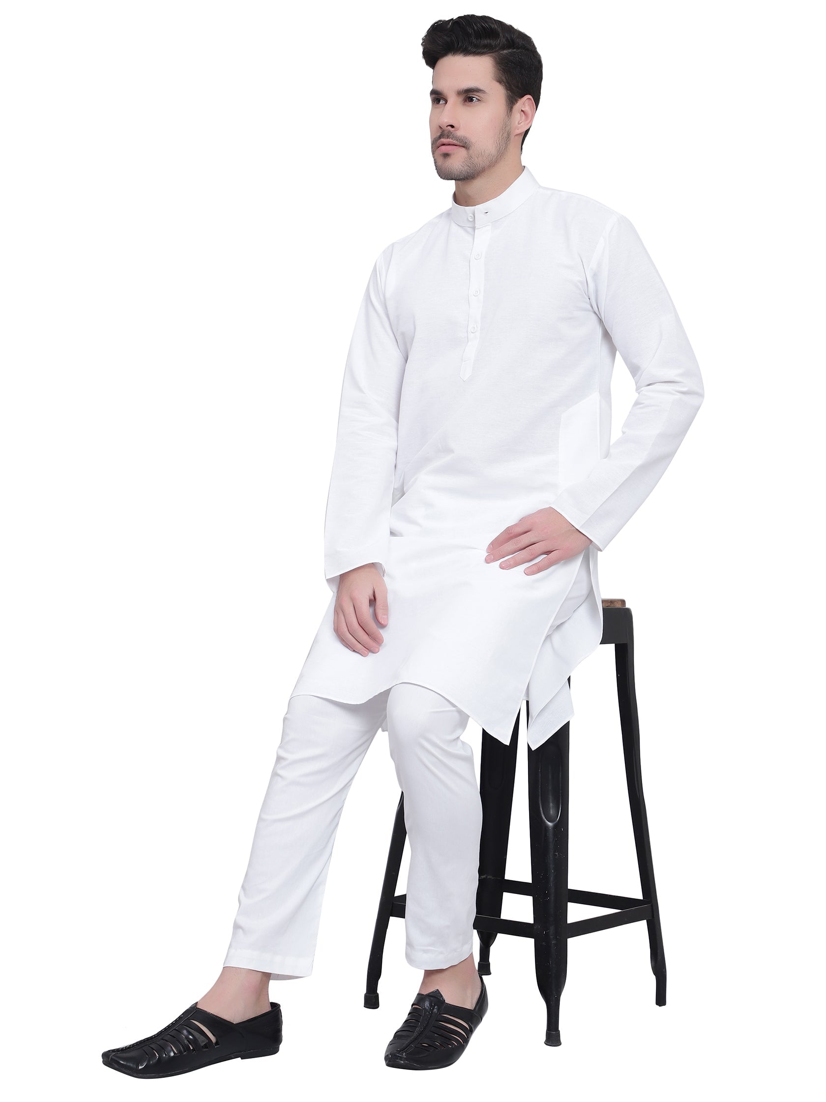 TerraDesi Saffron Heritage Cotton Kurta Pajama Set for Men