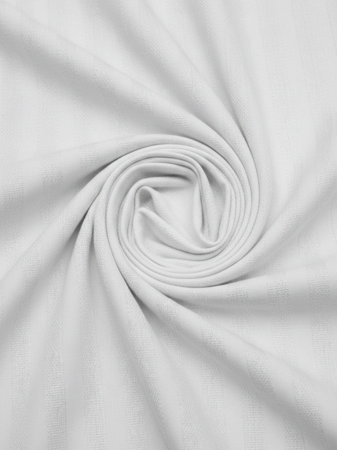 TerraDesi Aravon Pure White Vertical Stripe Cotton Short Kurta