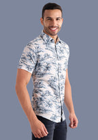 TerraDesi Azure Coast Tropical Viscose Rayon Shirt