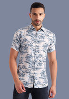 TerraDesi Azure Coast Tropical Viscose Rayon Shirt