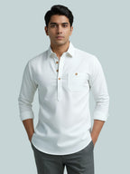TerraDesi Breathable Cotton Short Kurta – Timeless Men's Style (SE83)