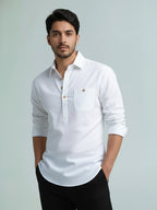 TerraDesi Men's Premium Cotton Short Kurta – Modern Ethnic Essential (SE82)