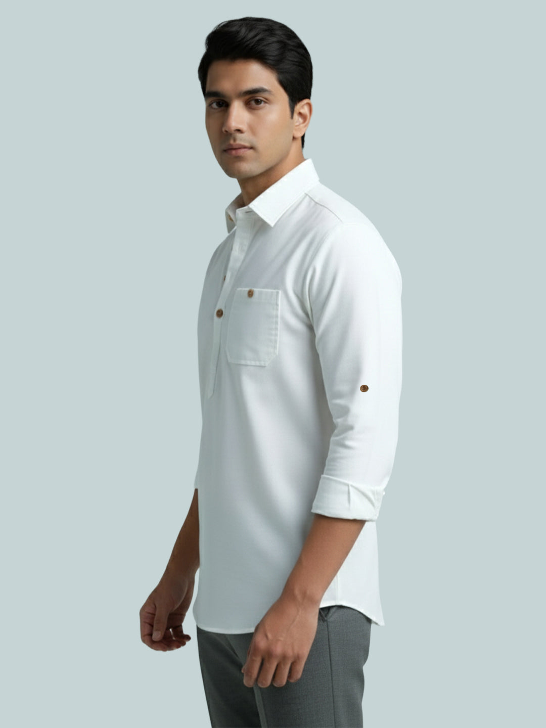 TerraDesi Breathable Cotton Short Kurta – Timeless Men's Style (SE83)