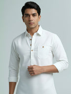 TerraDesi Breathable Cotton Short Kurta – Timeless Men's Style (SE83)
