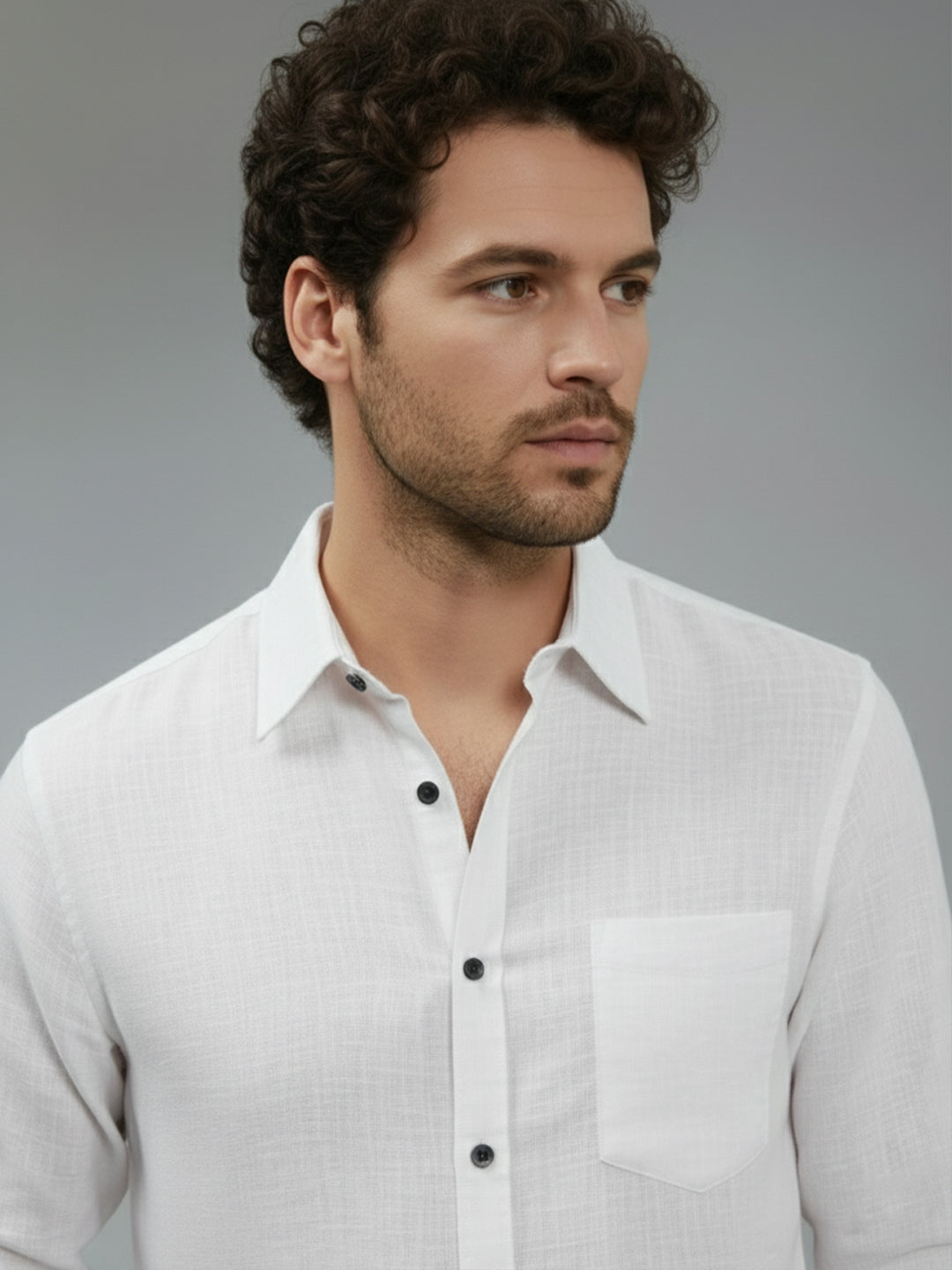 TerraDesi Onyx Stealth Solid Cotton Blend Formal Shirt