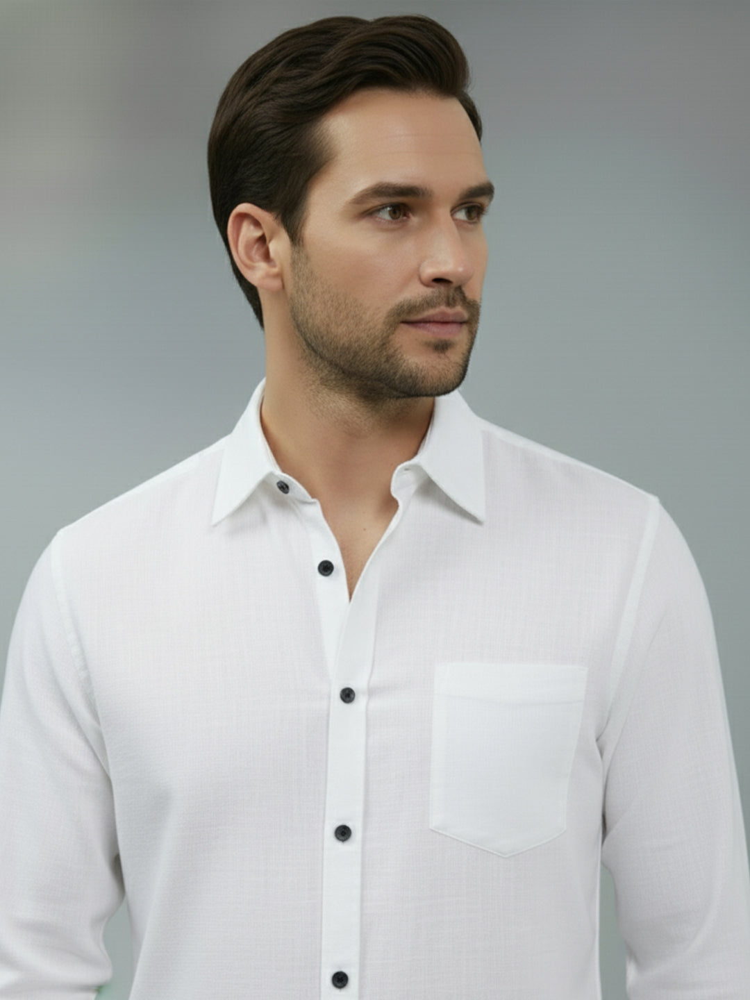 TerraDesi Saffron Ember Solid Cotton Formal Shirt