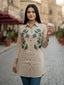 TerraDesi Sandstone Botanical Embroidered Crepe Shirt – Elegant Heritage Wear