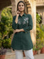 TerraDesi Forest Grace Embroidered Crepe Shirt – Nature-Inspired Elegance