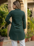 TerraDesi Forest Grace Embroidered Crepe Shirt – Nature-Inspired Elegance