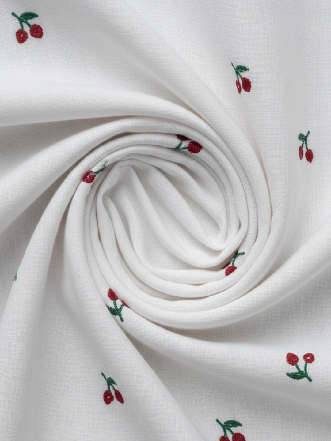 Cherry Muse White Dobby Shirt with Delicate Embroidery for Women