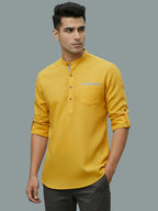 TerraDesi Men's Casual Regular Fit Full Sleeve Pocket Contrast Kurta (SE118)