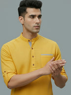 TerraDesi Men's Casual Regular Fit Full Sleeve Pocket Contrast Kurta (SE118)