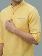 TerraDesi Men's Casual Regular Fit Full Sleeve Pocket Contrast Kurta (SE119)