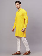 TerraDesi Golden Radiance Chikankari Sequined Kurta Pajama Set
