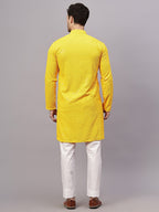 TerraDesi Golden Radiance Chikankari Sequined Kurta Pajama Set