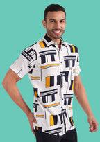 TerraDesi Urban Grid Contrast Shirt – Modern Geometric Statement Wear