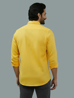TerraDesi Citrine Glow Solid Cotton Blend Formal Shirt