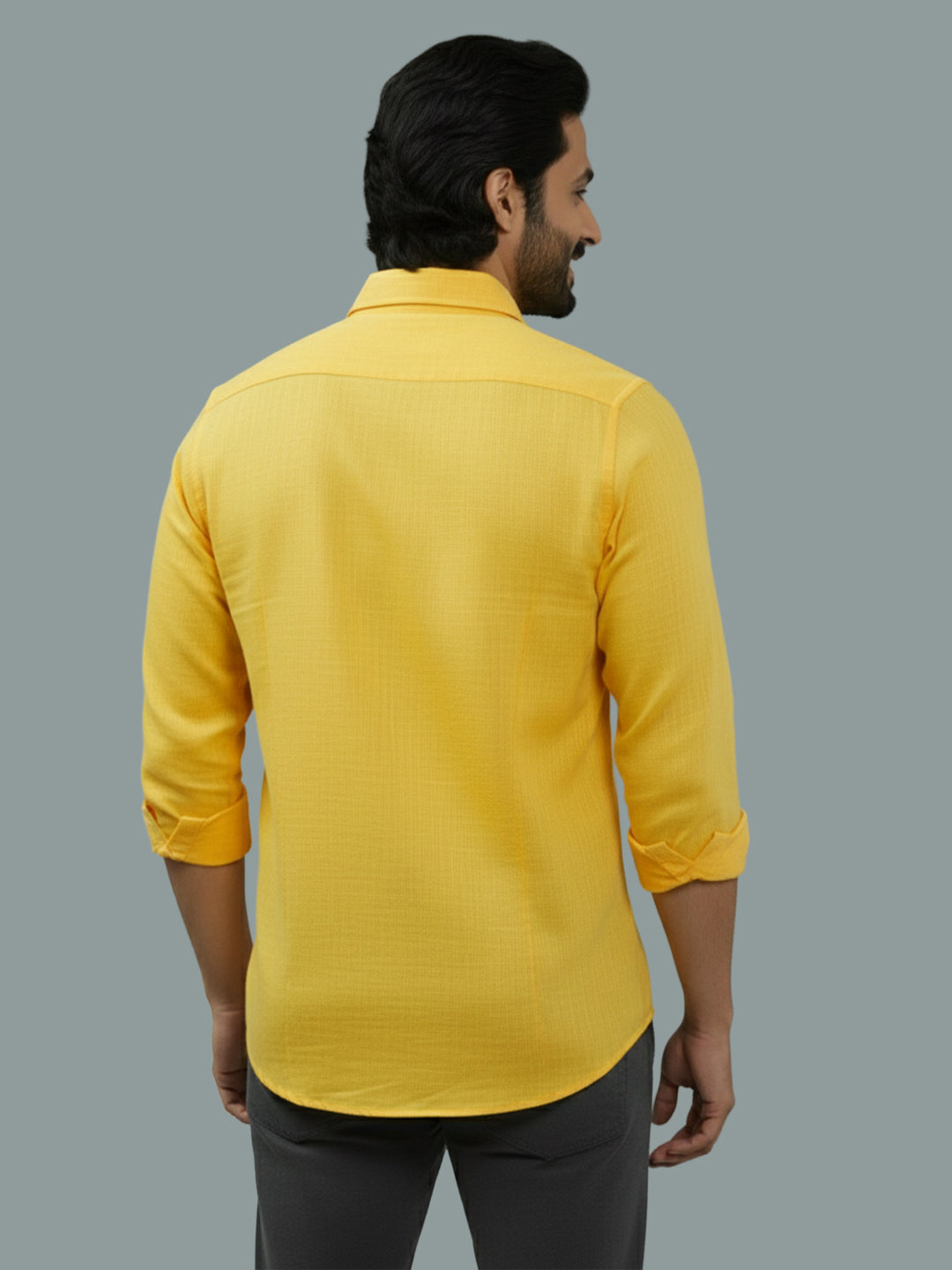 TerraDesi Citrine Glow Solid Cotton Blend Formal Shirt