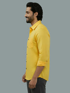 TerraDesi Azure Zenith Solid Cotton Blend Formal Shirt