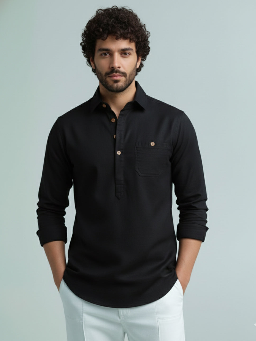 TerraDesi Modern Cotton Kurta for Men – Casual Ethnic Essential (SE86)