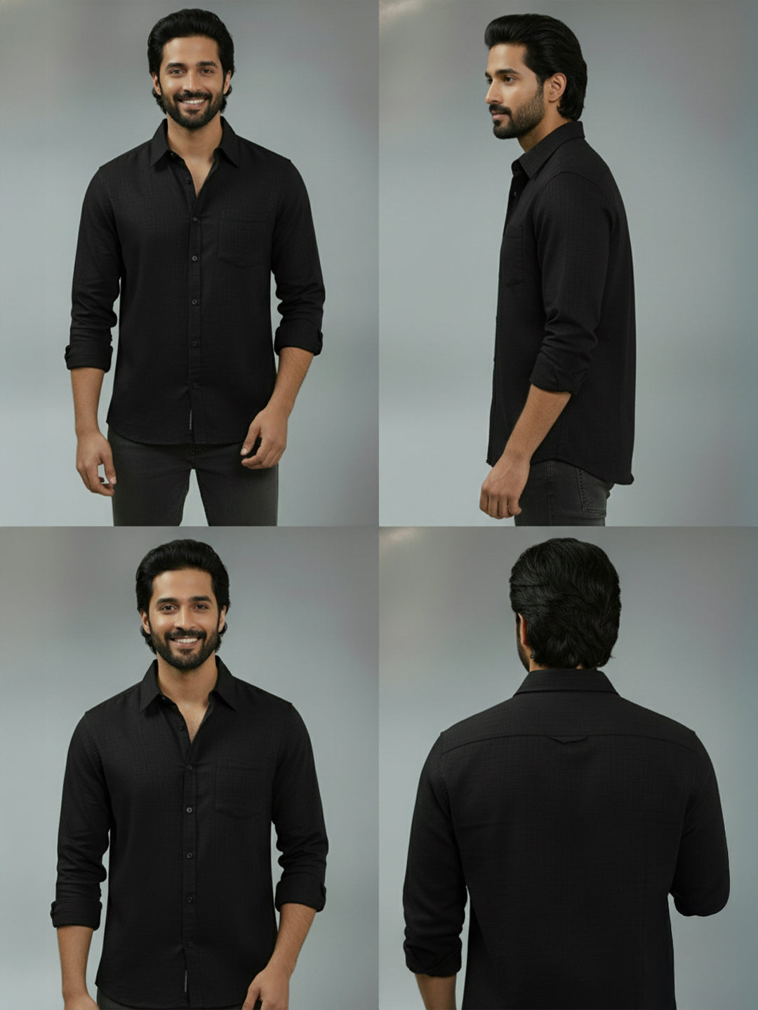TerraDesi Azure Zenith Solid Cotton Blend Formal Shirt