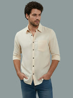 TerraDesi Onyx Stealth Solid Cotton Blend Formal Shirt