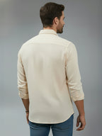 TerraDesi Alabaster Peak Solid Cotton Blend Formal Shirt