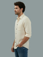 TerraDesi Onyx Stealth Solid Cotton Blend Formal Shirt