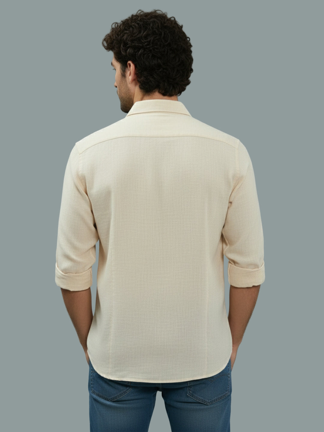 TerraDesi Onyx Stealth Solid Cotton Blend Formal Shirt