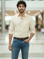 TerraDesi Ruby Regal Solid Cotton Blend Formal Shirt