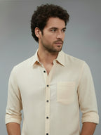 TerraDesi Onyx Stealth Solid Cotton Blend Formal Shirt
