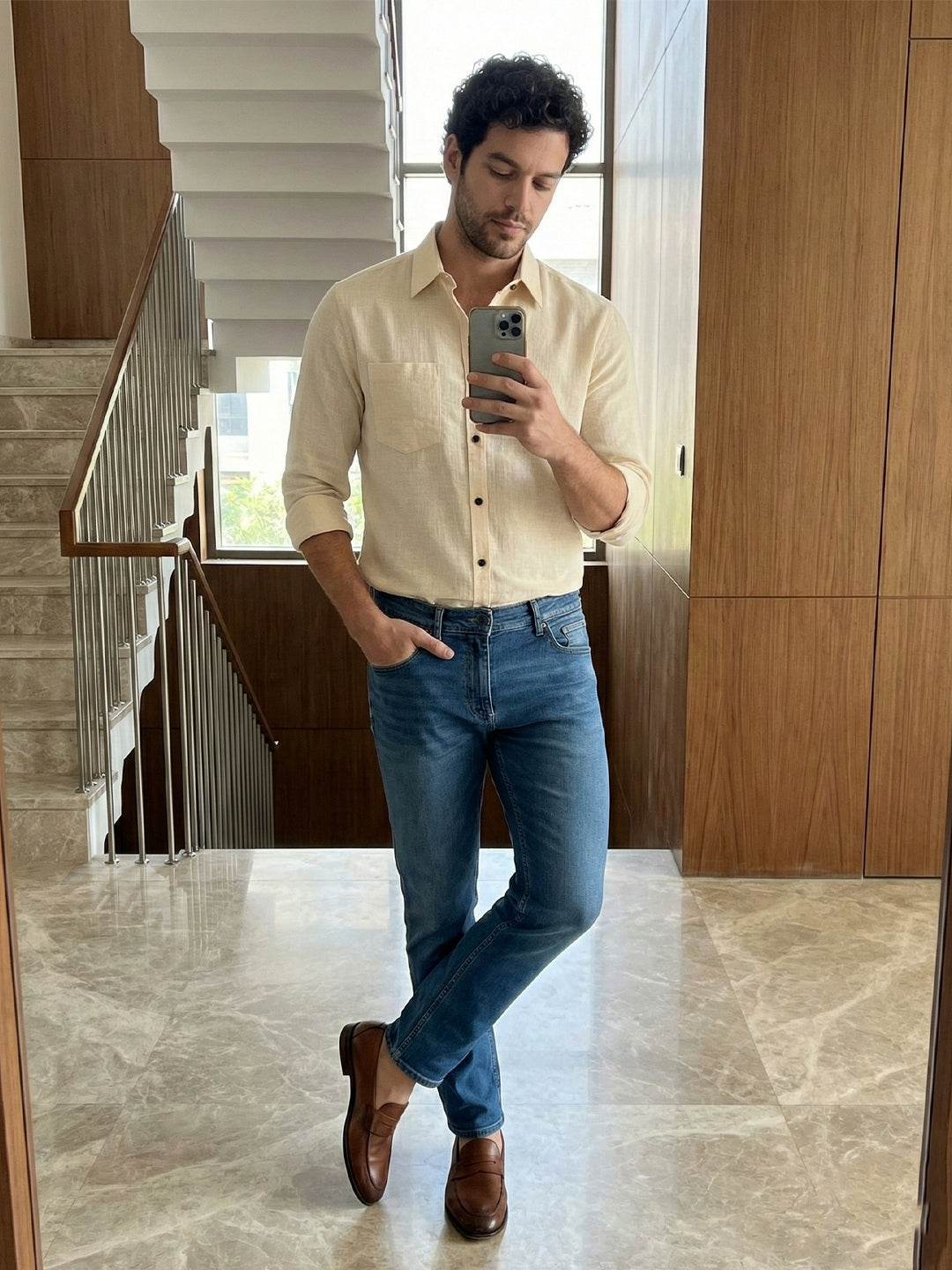 TerraDesi Onyx Stealth Solid Cotton Blend Formal Shirt