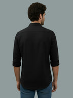 TerraDesi Onyx Stealth Solid Cotton Blend Formal Shirt