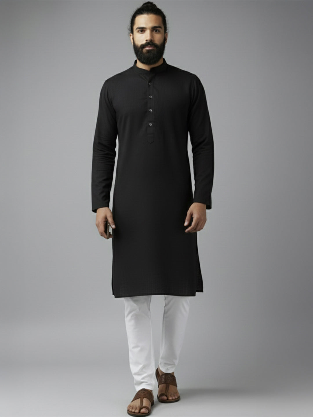 TerraDesi Midnight Classic Cotton Kurta Pajama Set Main image