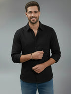 TerraDesi Alabaster Peak Solid Cotton Blend Formal Shirt