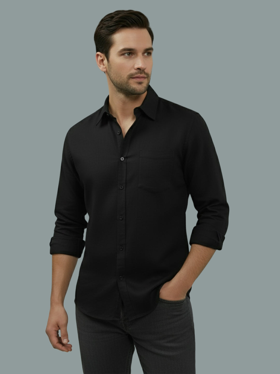 TerraDesi Saffron Ember Solid Cotton Formal Shirt