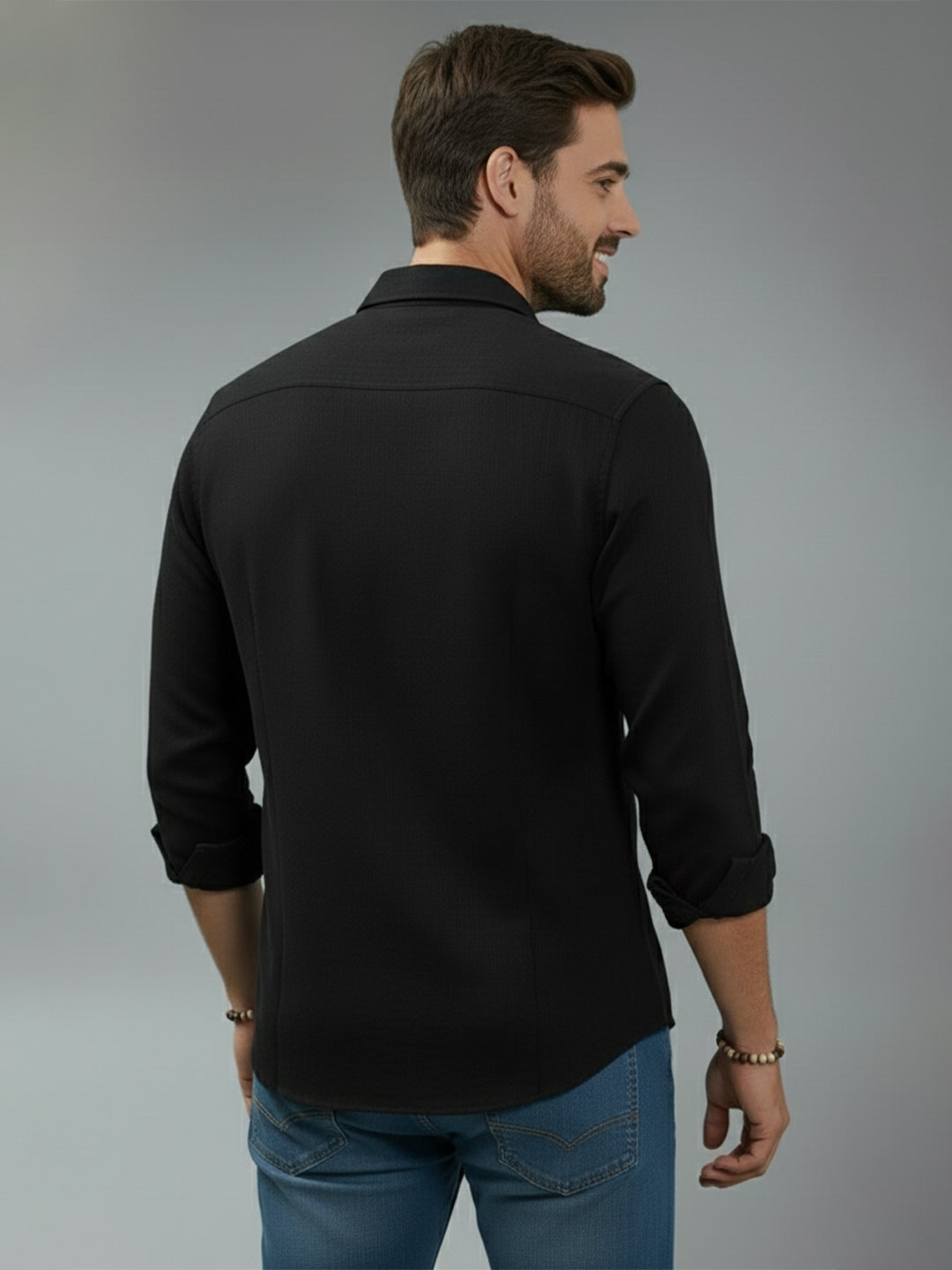 TerraDesi Alabaster Peak Solid Cotton Blend Formal Shirt