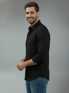 TerraDesi Alabaster Peak Solid Cotton Blend Formal Shirt
