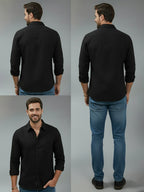 TerraDesi Alabaster Peak Solid Cotton Blend Formal Shirt
