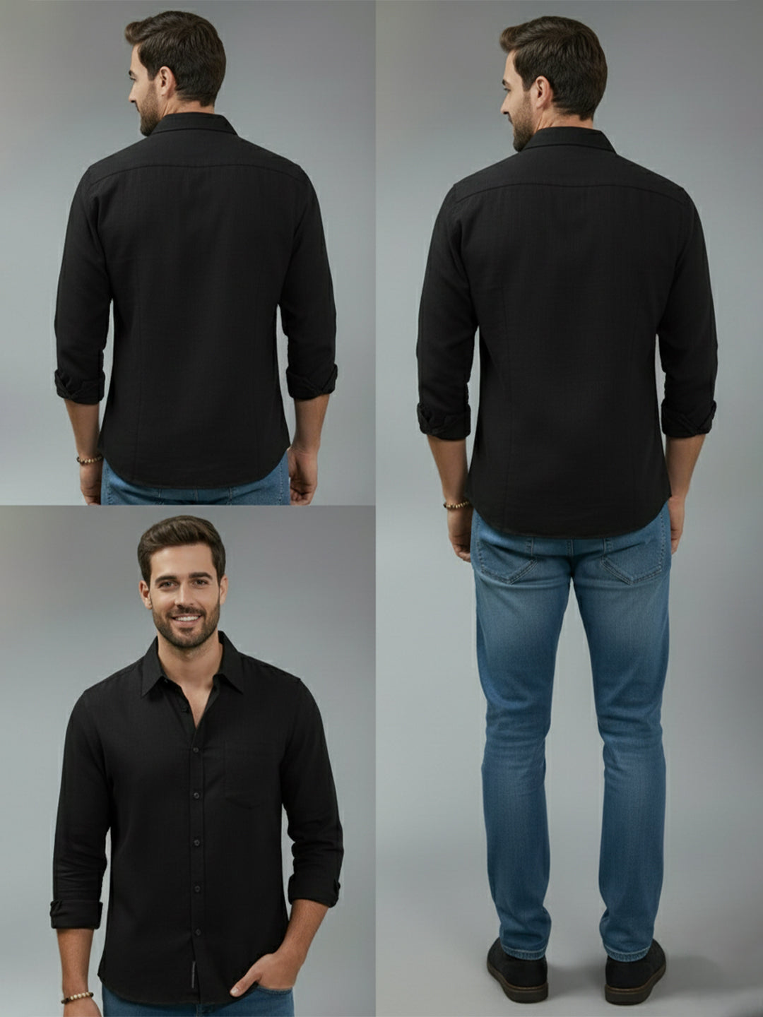 TerraDesi Alabaster Peak Solid Cotton Blend Formal Shirt