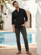 TerraDesi Saffron Ember Solid Cotton Formal Shirt