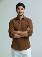TerraDesi Men's Premium Cotton Short Kurta – Modern Ethnic Essential (SE82)