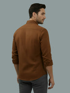 TerraDesi Saffron Ember Solid Cotton Formal Shirt