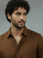 TerraDesi Ruby Regal Solid Cotton Blend Formal Shirt