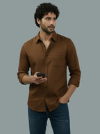 TerraDesi Ruby Regal Solid Cotton Blend Formal Shirt